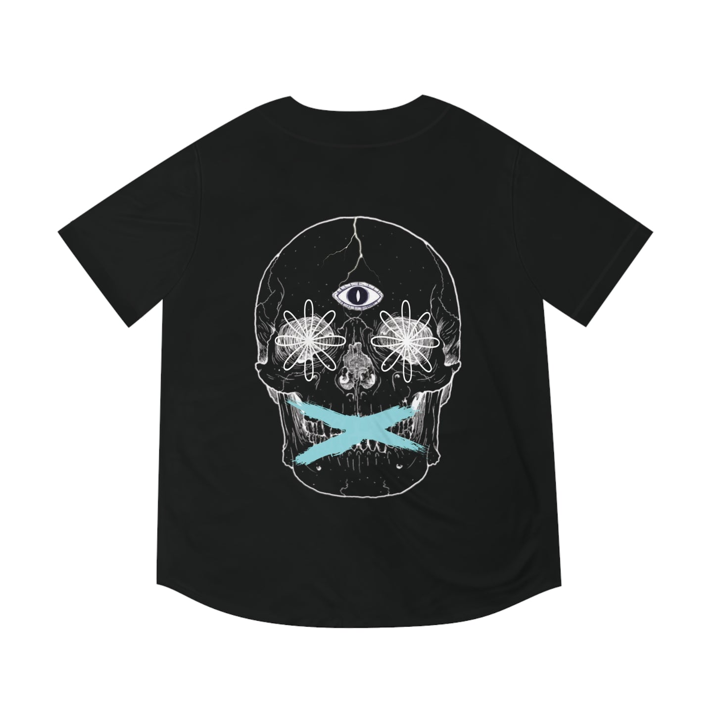 BLUE I.V SKULL Baseball Jersey