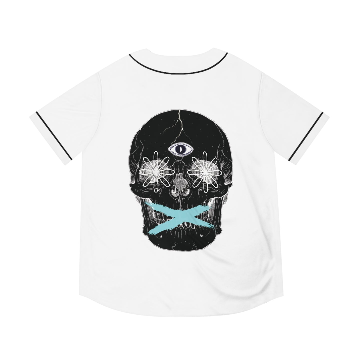 BLUE I.V SKULL WHITE Baseball Jersey