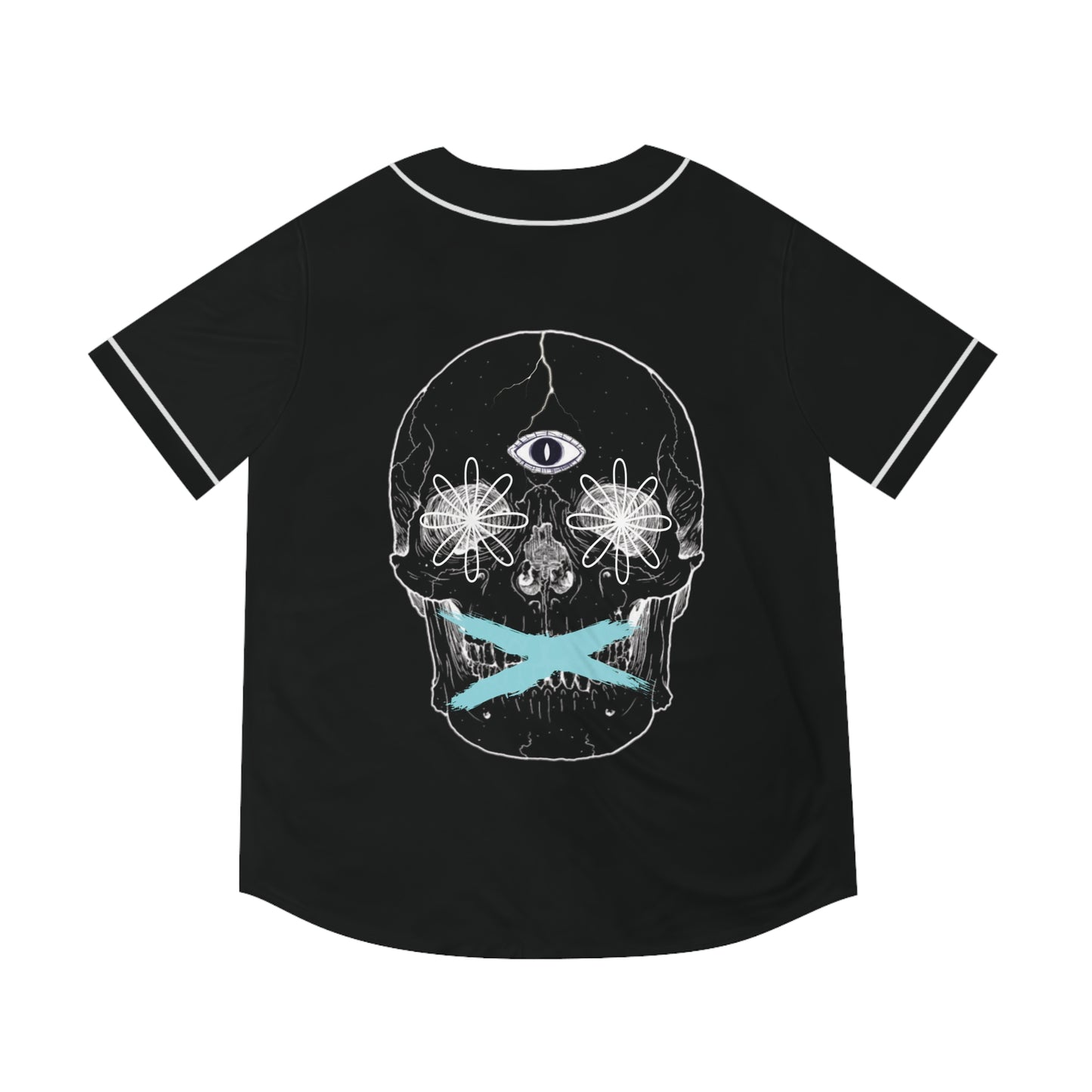 BLUE I.V SKULL Baseball Jersey
